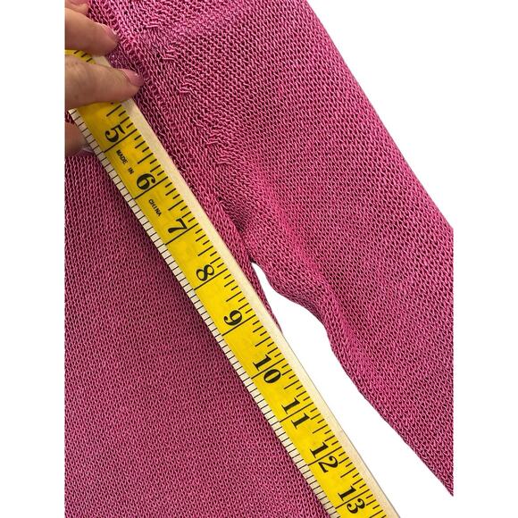 J. McLaughlin Sweater Women’s Pink V-Neck Open Knit Pullover Size XS - Picture 6 of 11